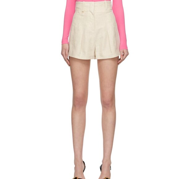 JACQUEMUS Beige Les Classiques 'Le Short Bari' Shorts Size 26 US - Picture 6 of 8